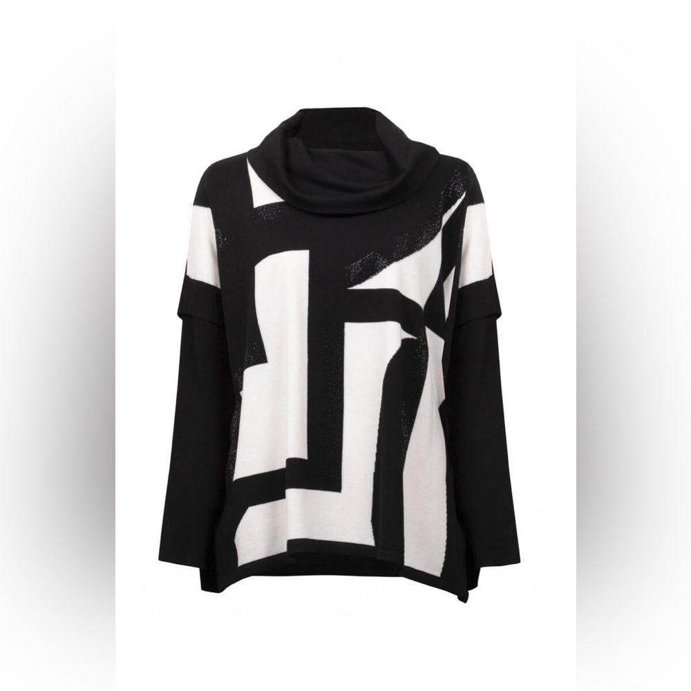 Joseph Ribkoff Cowl Neck Printed Sweater